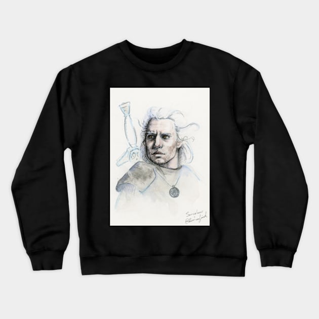 Geralt of Rivia Crewneck Sweatshirt by blueicedjack